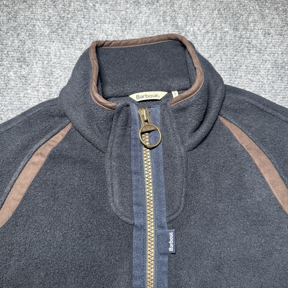 Barbour Fleece Vest Men's L Langdale Gilet Black Full Zip Outdoor Trim - Picture 4 of 13